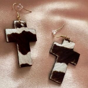 Faux Cowhide Earrings